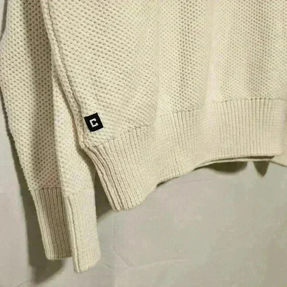 Chaps Mens Cream Knit Sweater 100% Cotton NWT Size Large - Picture 5 of 8